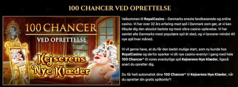 Royal Casino 100 chancer uden indbetaling